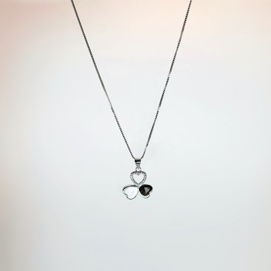 Triple Heart Set in Italian 92.5 Silver