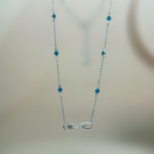 Infinity Love Necklace in Italian 92.5 Silver