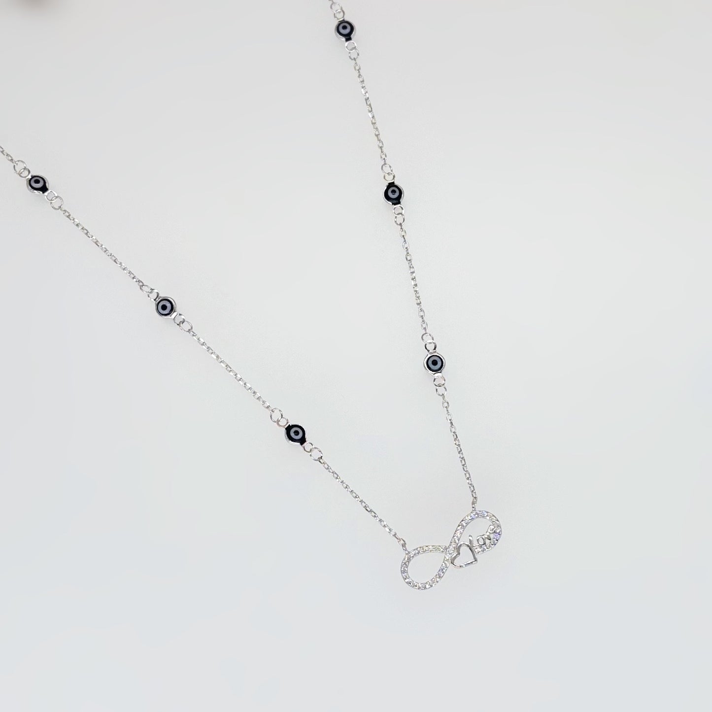 Infinity Love Necklace in Italian 92.5 Silver