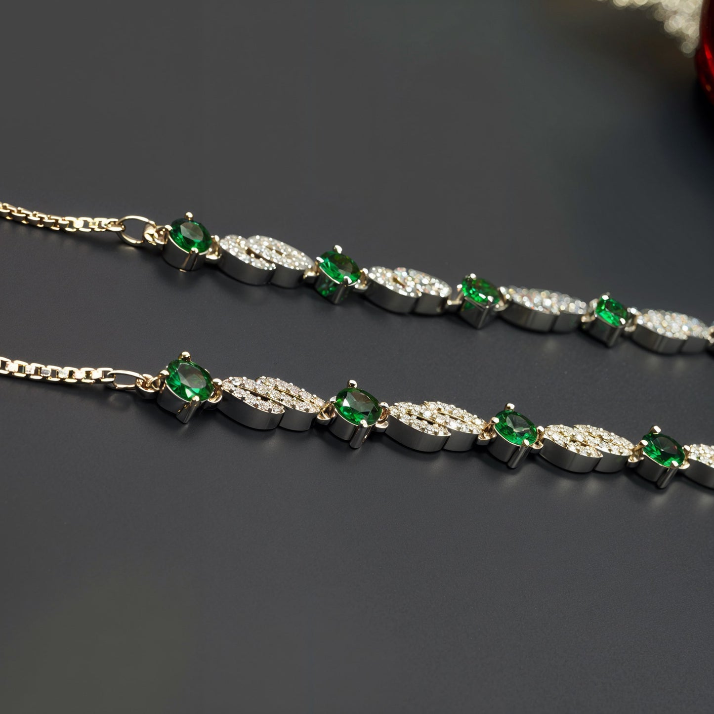 π Celeste Emerald Grace Anklets π Italian 92.5 Sterling Silver | Refined Luxury for Every Step