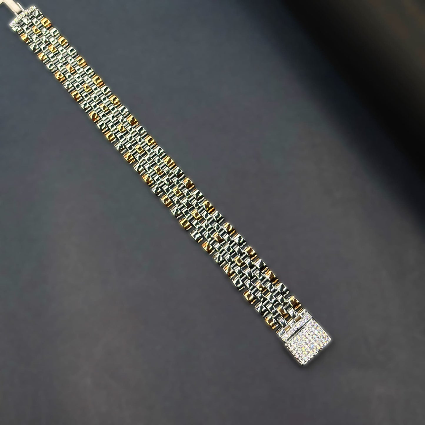 ✨ Imperio Luxe Dual-Tone Bracelet Italian 92.5 Sterling Silver | Signature Luxury Craftsmanship