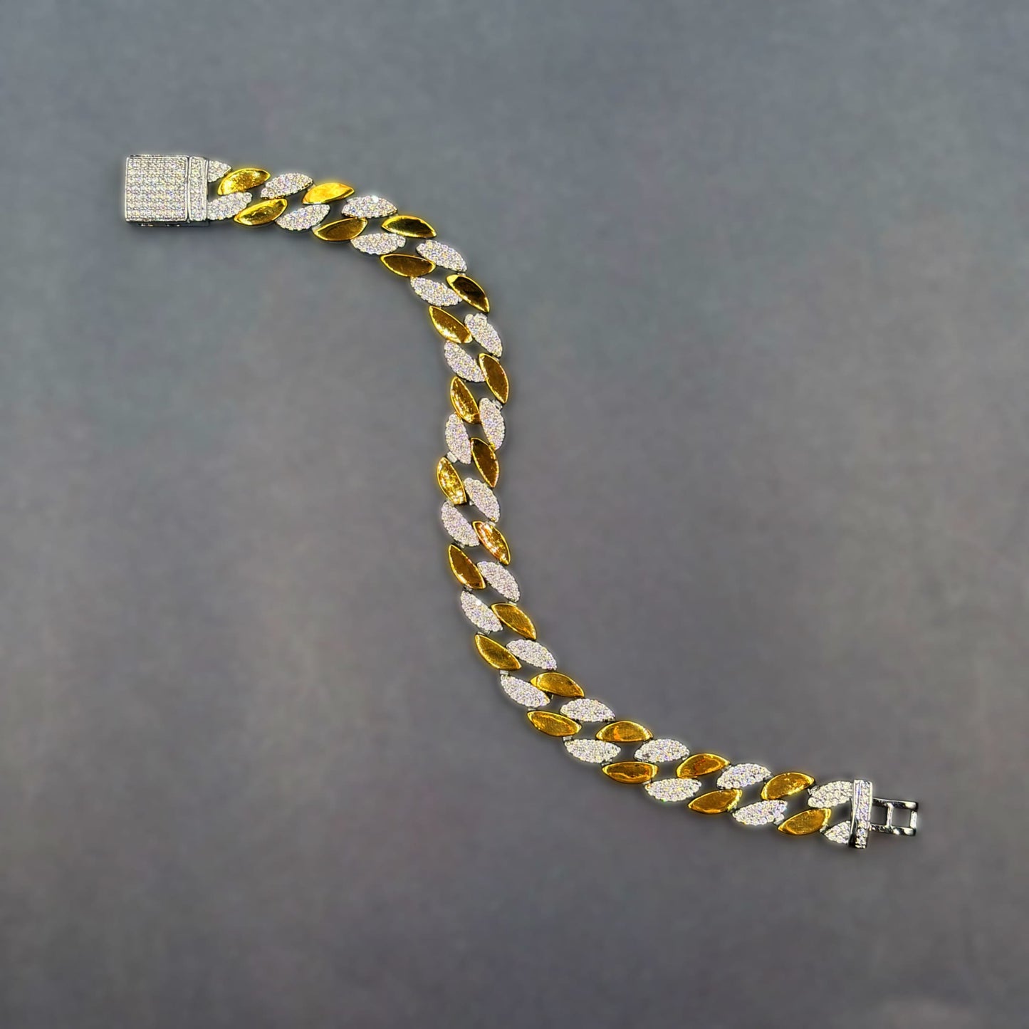 ✨ Imperial Marquise Luxe Bracelet – Italian 92.5 Sterling Silver | Gold Rhodium | CZ Stone Detailing