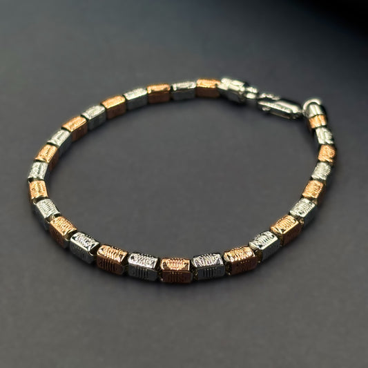 ✨ Titan Edge Premium Men’s Bracelet – Italian 92.5 Sterling Silver | Rose Gold Rhodium Finish