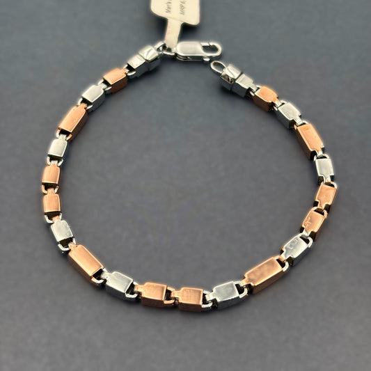 ✨ Urban Link Premium Men’s Bracelet – Italian 92.5 Sterling Silver | Rose Gold Rhodium Finish