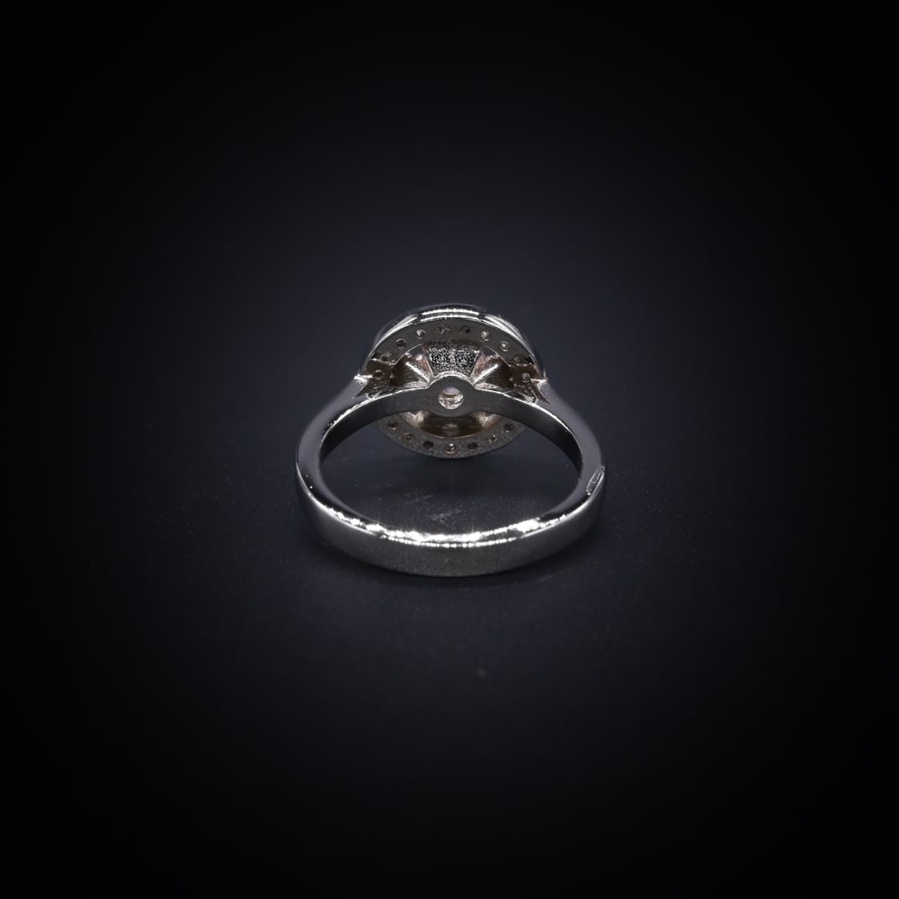 ✨ Imperial Radiance Halo Ring – Italian 92.5 Silver ✨