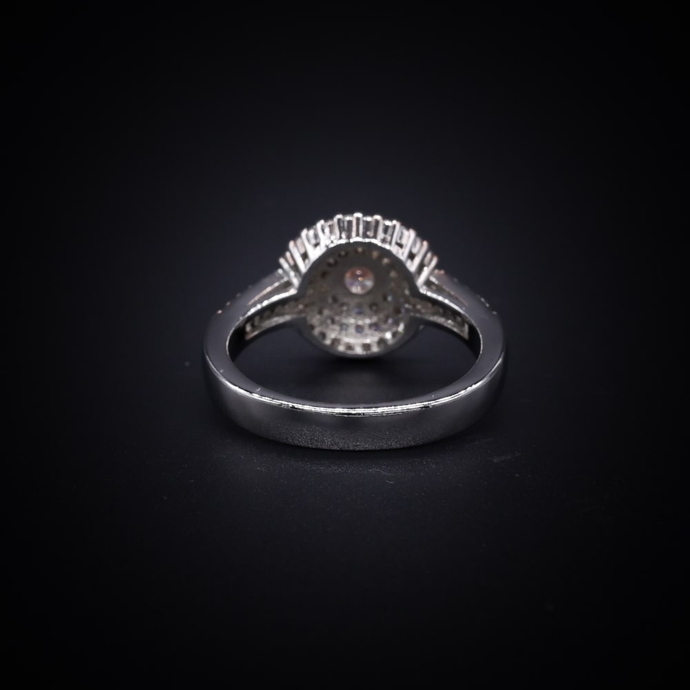 Regal Radiance Halo Ring – Italian 92.5 Silver