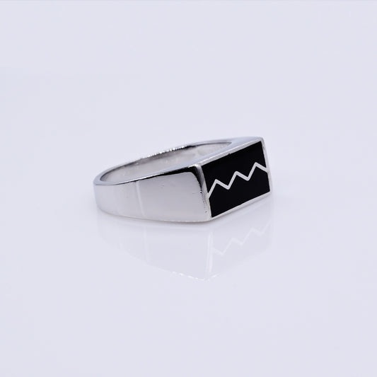 Turkish Style Men’s Silver Ring with Black Onyx
