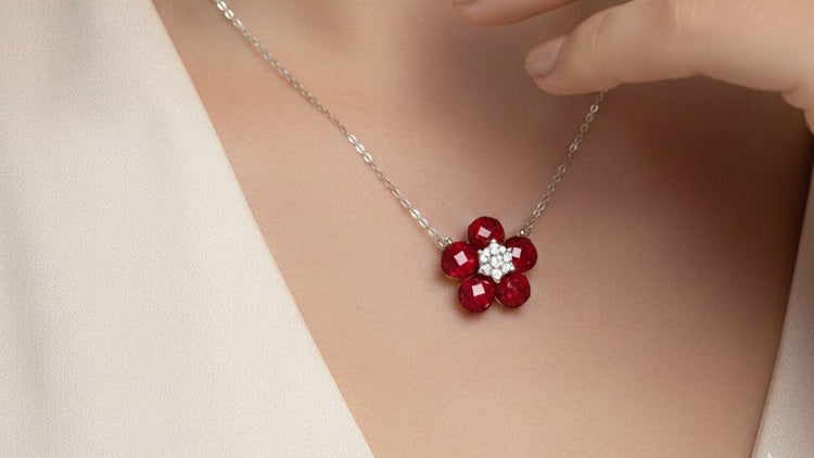 Silver anklets with pink stones on black background, sale offer up to 40% off, shipping in India