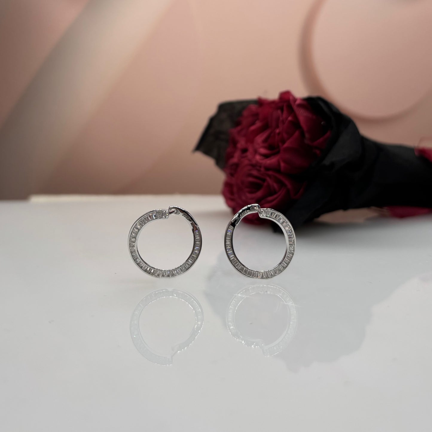 Eternal Radiance Baguette Hoops – Italian 92.5 Silver Elegance