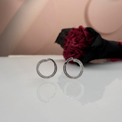 Eternal Radiance Baguette Hoops – Italian 92.5 Silver Elegance