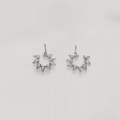 Radiant Halo Sparkle Studs in Italian 92.5 Silver