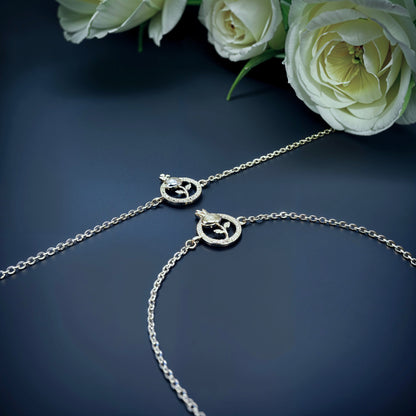 Royal Dove Charm Anklet in Italian 92.5 Silver