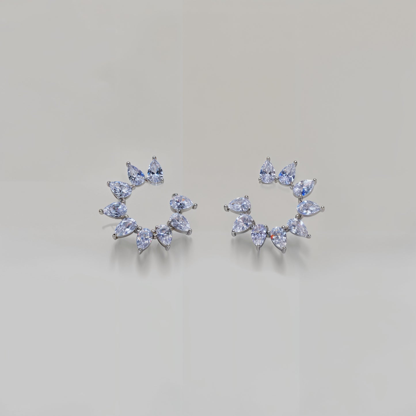 Radiant Halo Sparkle Studs in Italian 92.5 Silver
