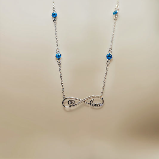 Infinity Love Necklace in Italian 92.5 Silver