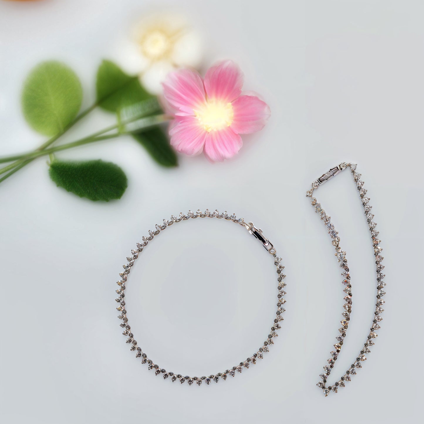 Royal Radiance Tennis Anklet in Italian 92.5 Silver