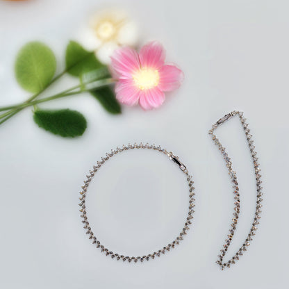 Royal Radiance Tennis Anklet in Italian 92.5 Silver