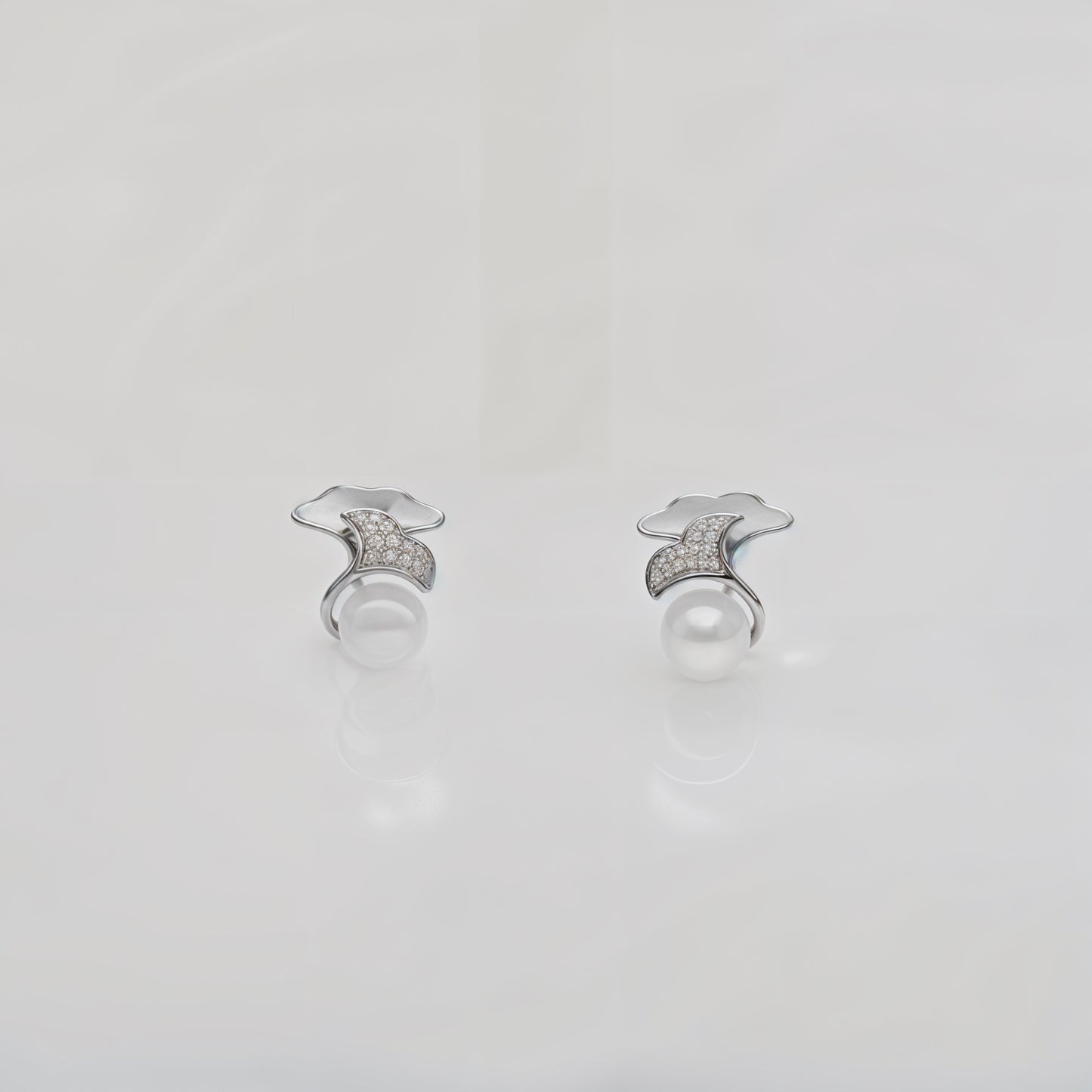 Opulent Pearl Crest Earrings in Italian 92.5 Silver