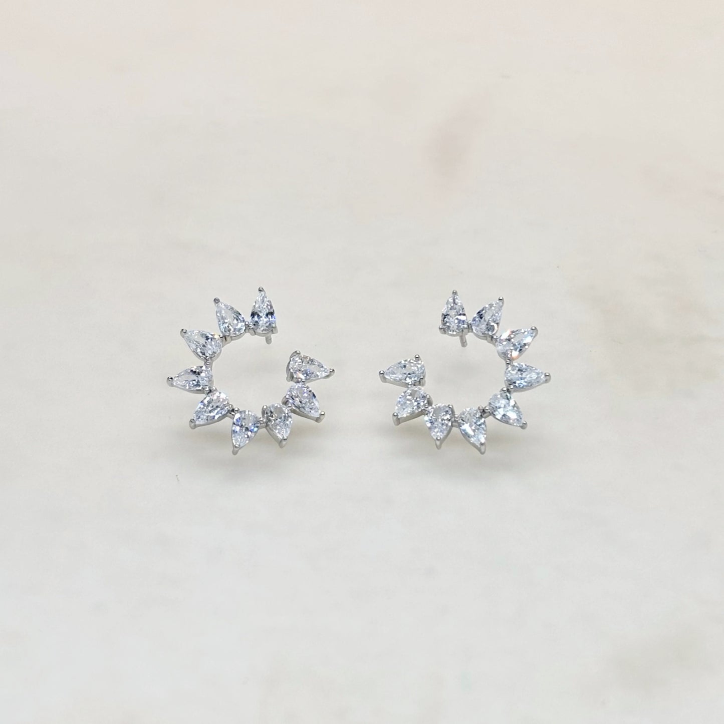 Radiant Halo Sparkle Studs in Italian 92.5 Silver