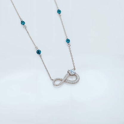 Infinity Evil Eye Necklace in Italian 92.5 Silver