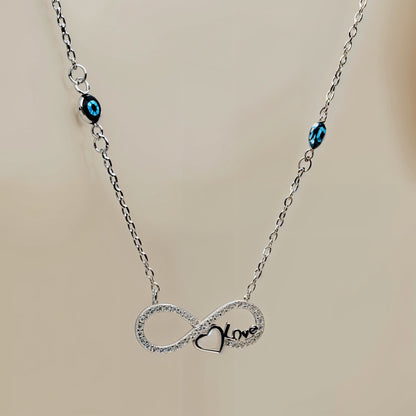 Infinity Love Necklace in Italian 92.5 Silver