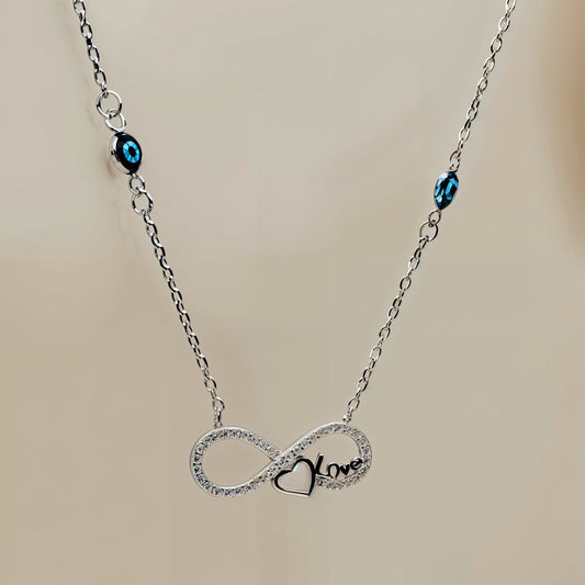 Infinity Love Necklace in Italian 92.5 Silver