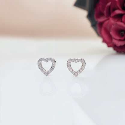 Eternal Heart Sparkle Studs in Italian 92.5 Silver”