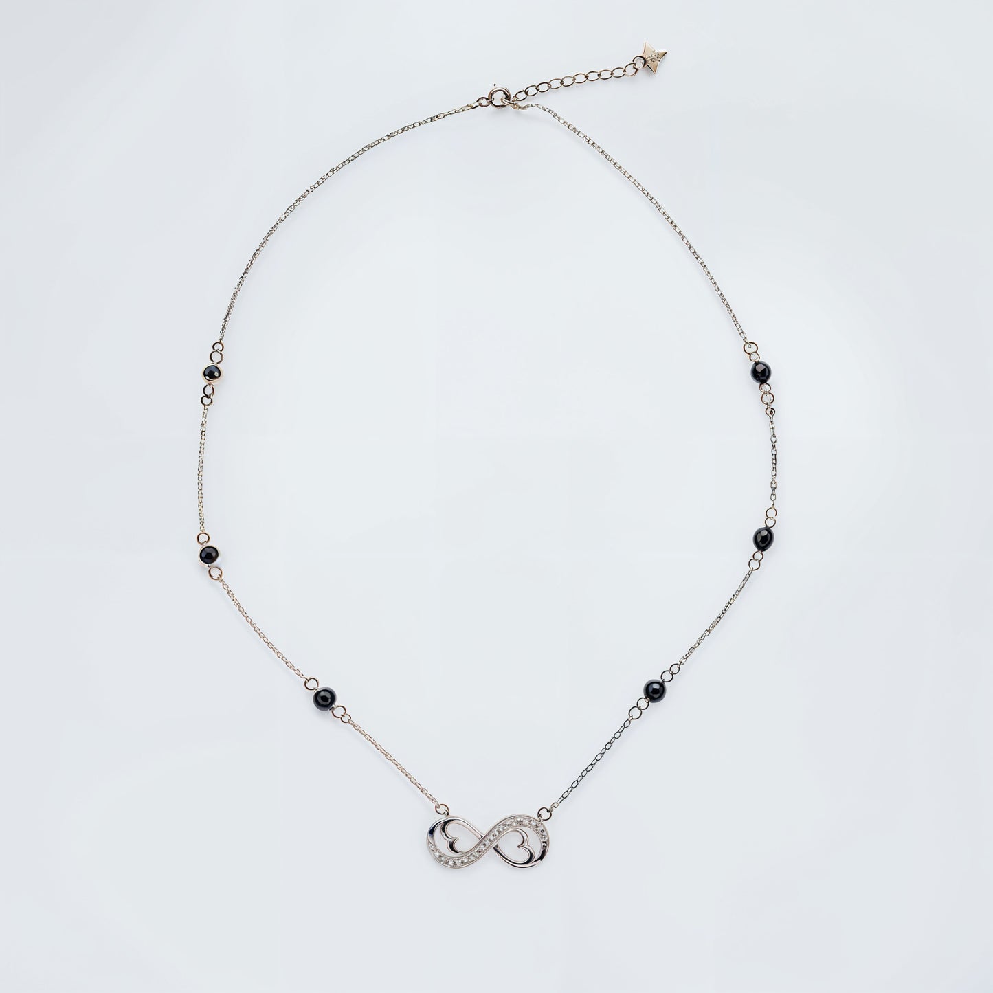 Infinity Heart Necklace in Italian 92.5 Silver