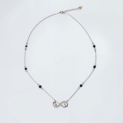 Infinity Heart Necklace in Italian 92.5 Silver