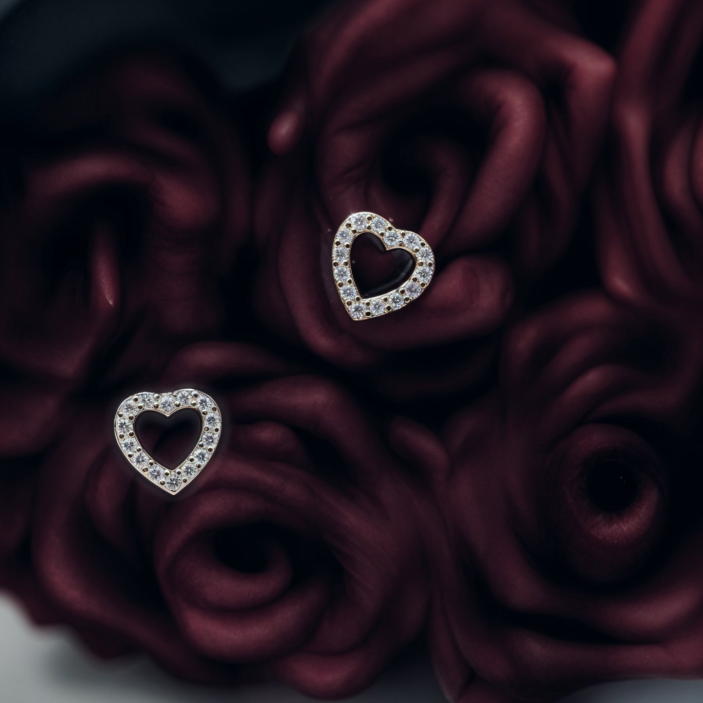 Eternal Heart Sparkle Studs in Italian 92.5 Silver”