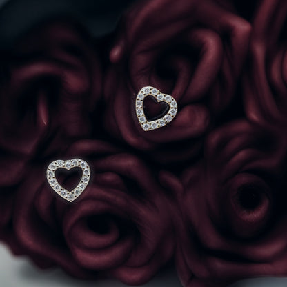 Eternal Heart Sparkle Studs in Italian 92.5 Silver”