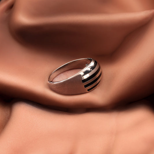 Turkish Style Men’s Silver Ring with Black Onyx