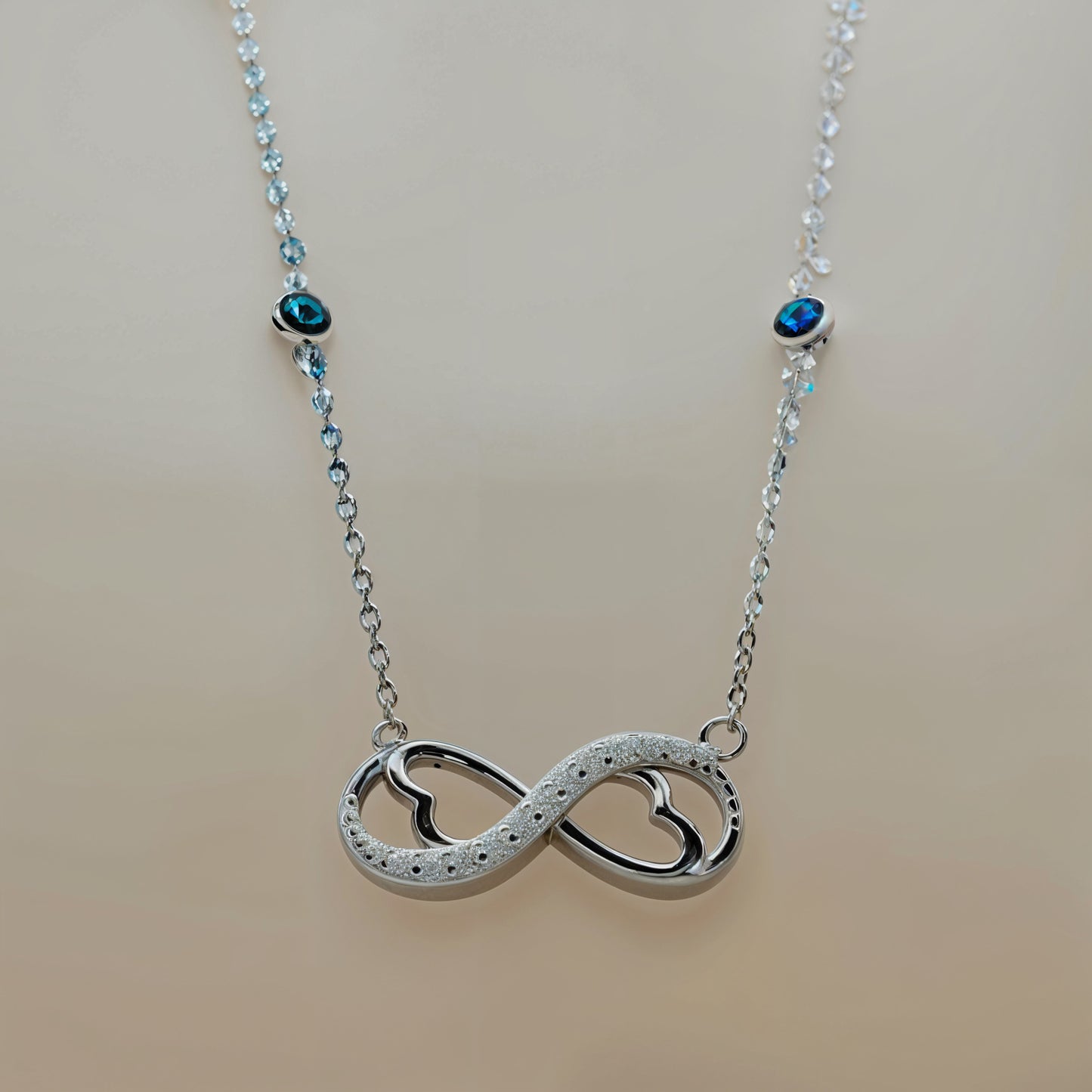 Infinity Heart Necklace in Italian 92.5 Silver