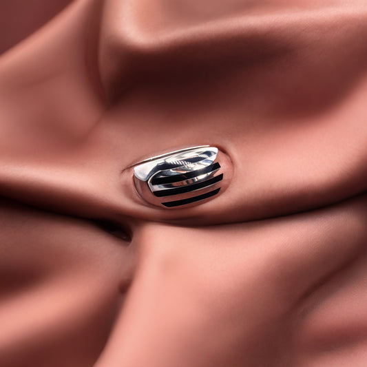 Turkish Style Men’s Silver Ring with Black Onyx