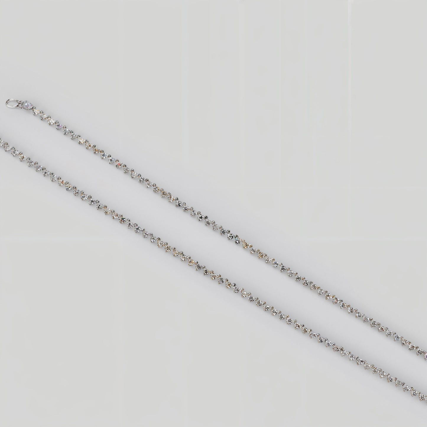 Royal Radiance Tennis Anklet in Italian 92.5 Silver