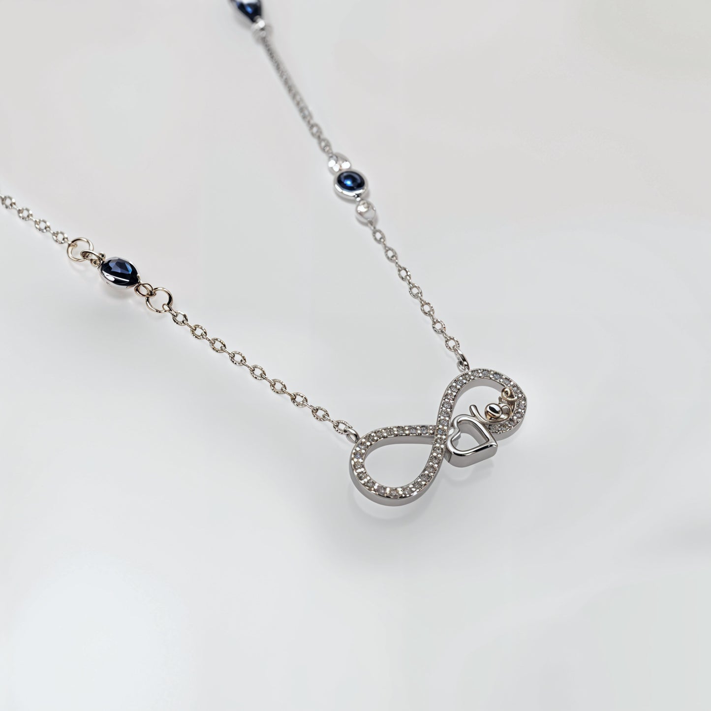 Infinity Love Necklace in Italian 92.5 Silver