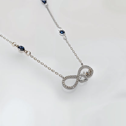 Infinity Love Necklace in Italian 92.5 Silver
