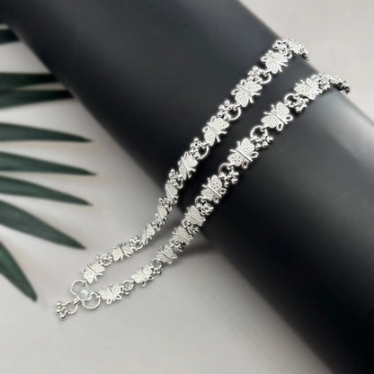 Butterfly Design Silver  Anklet