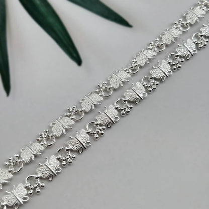 Butterfly Design Silver  Anklet