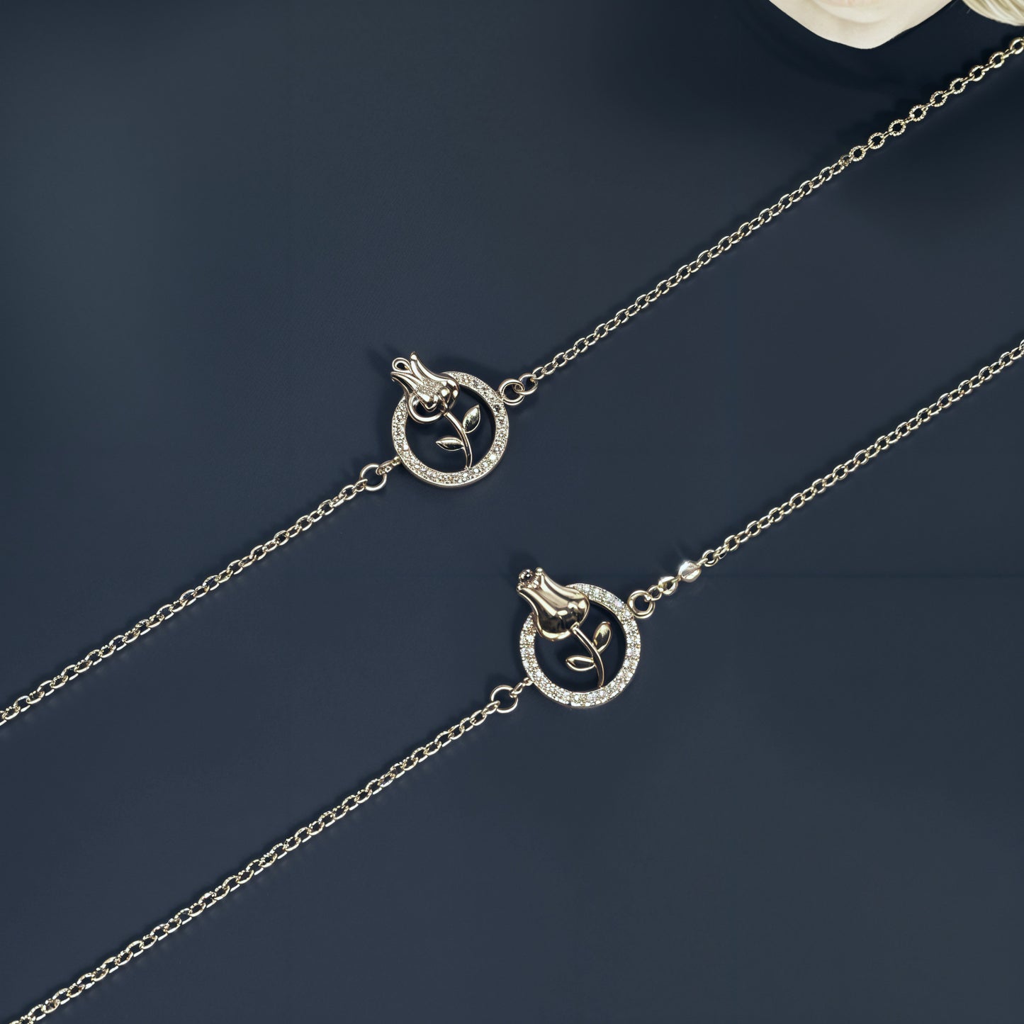 Royal Dove Charm Anklet in Italian 92.5 Silver