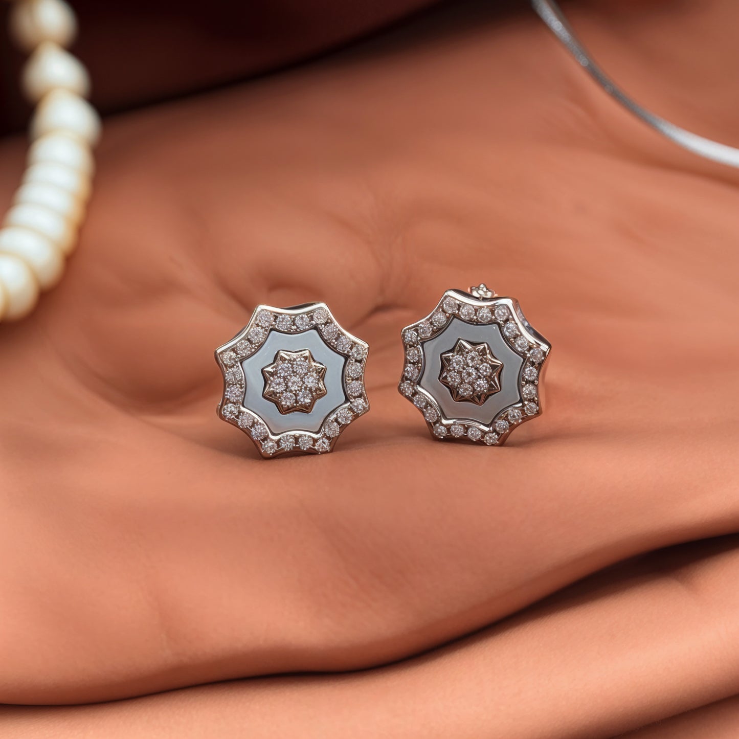 Luxury Floral Star Set in Italian 92.5 Silver