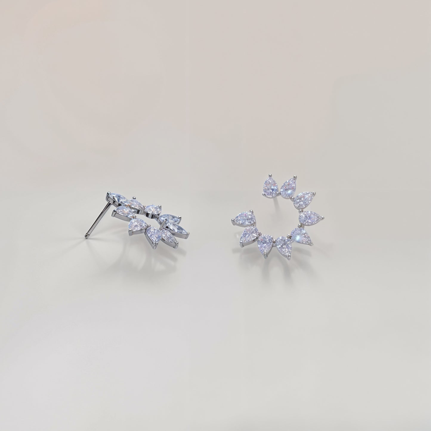 Radiant Halo Sparkle Studs in Italian 92.5 Silver