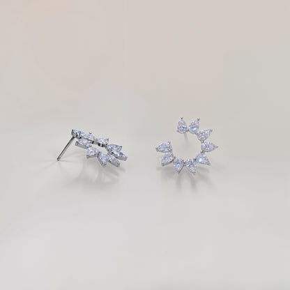 Radiant Halo Sparkle Studs in Italian 92.5 Silver