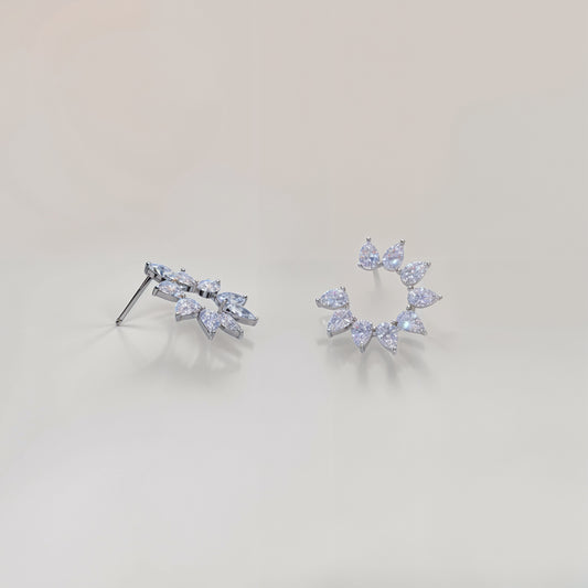 Radiant Halo Sparkle Studs in Italian 92.5 Silver