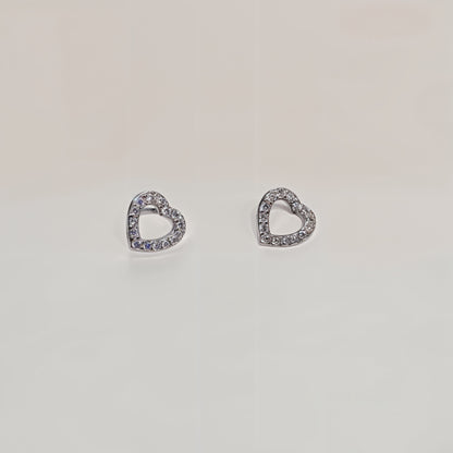 Eternal Heart Sparkle Studs in Italian 92.5 Silver”