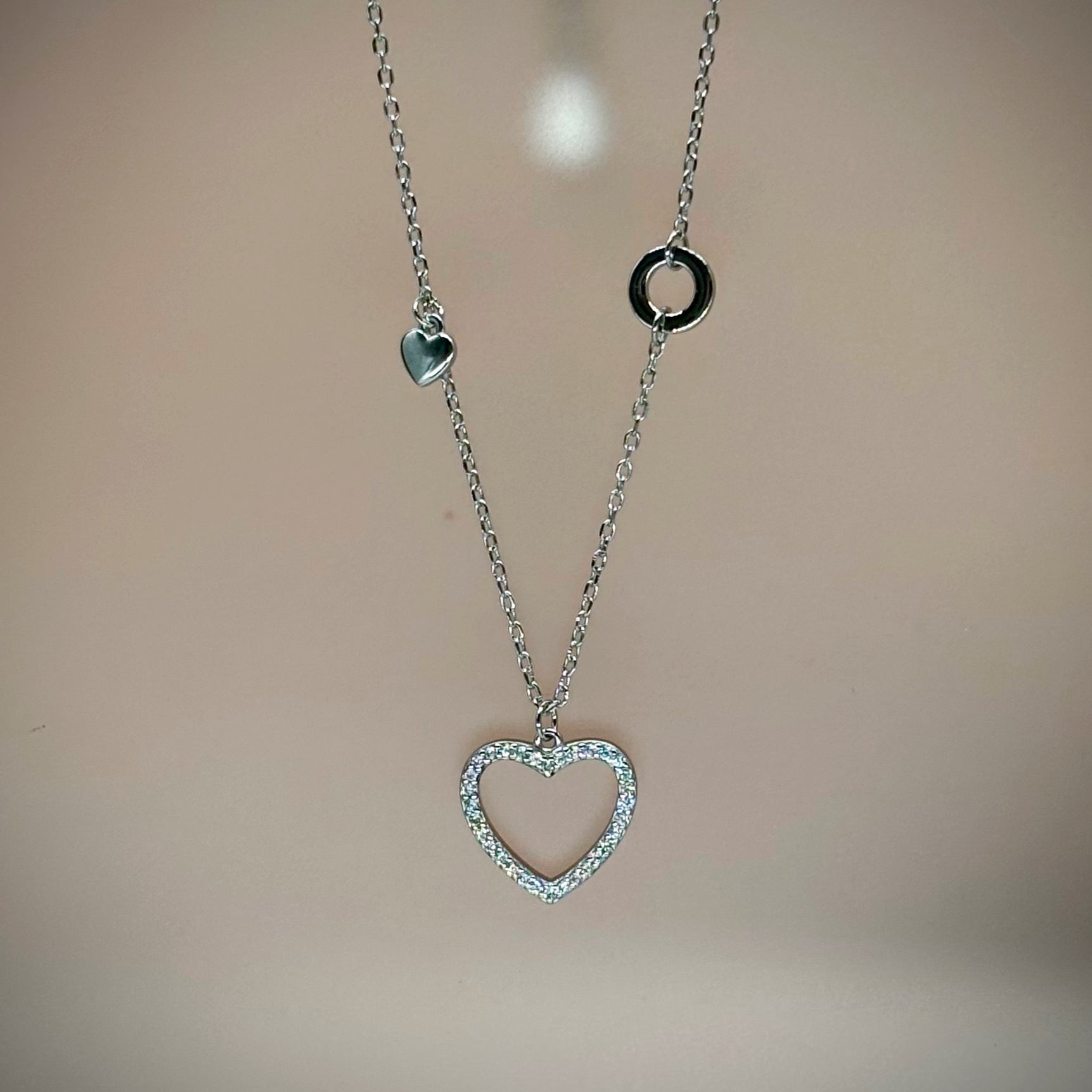 Open Heart Necklace in Italian 92.5 Silver – ARANIJEWEL