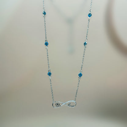 Infinity Love Necklace in Italian 92.5 Silver