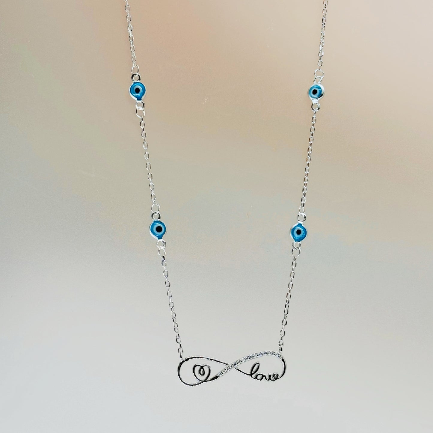 Infinity Love Necklace in Italian 92.5 Silver