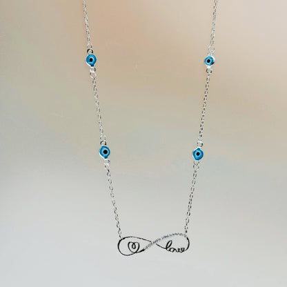 Infinity Love Necklace in Italian 92.5 Silver