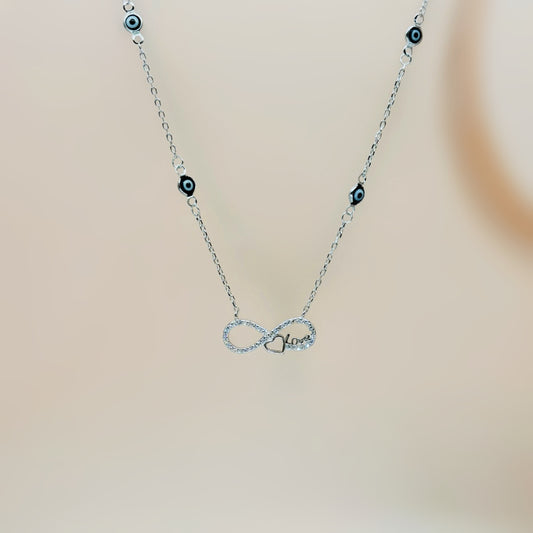 Infinity Love Necklace in Italian 92.5 Silver