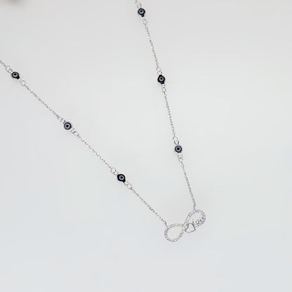 Infinity Love Necklace in Italian 92.5 Silver